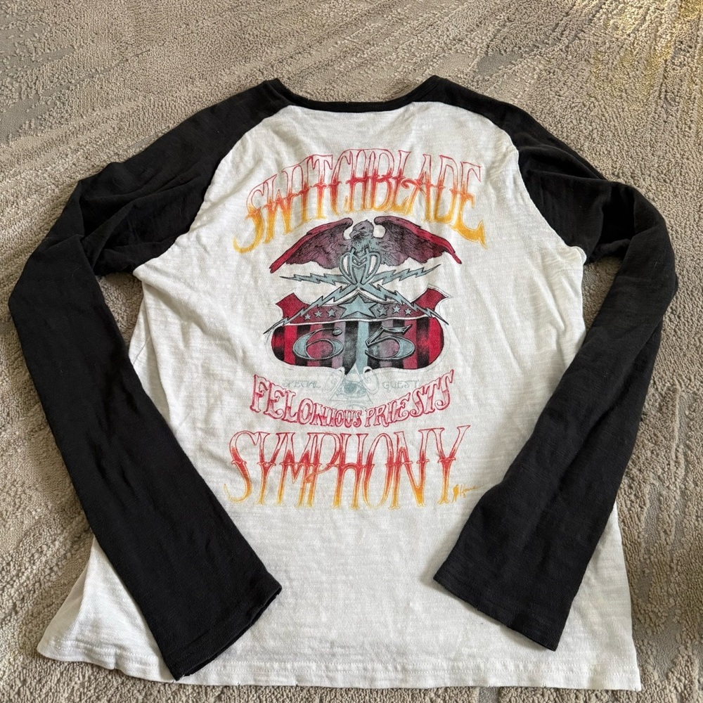 Howe Graphic Switchblade Symphony Long Sleeve band Tee T Shirt raglan Large